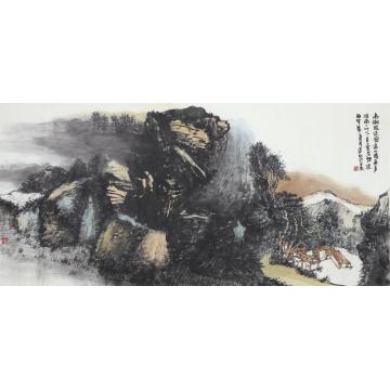 孙远利国画山水高树晓还密字画之家