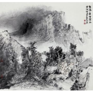 孙远利国画山水无端一夜空階雨字画之家