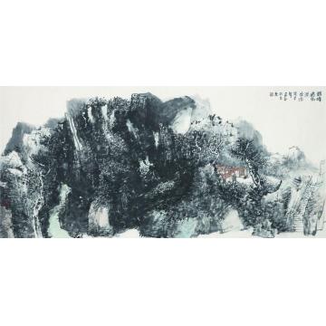 孙远利国画山水群峰过雨涧淙淙字画之家
