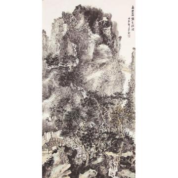 孙远利国画山水高泉落涧玉淙淙字画之家