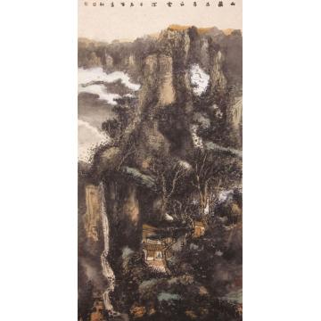 孙远利国画山水山藏古寺白云深字画之家