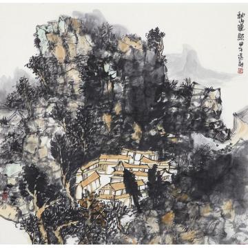 孙远利国画山水秋山晚照字画之家