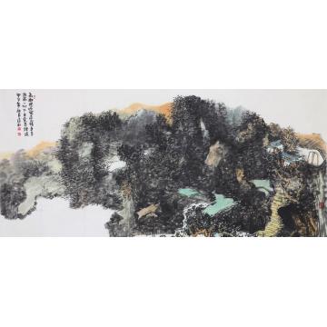 孙远利国画山水高树晓还密 远山晴更多字画之家