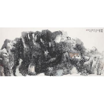 孙远利国画山水群峰过雨涧淙淙字画之家