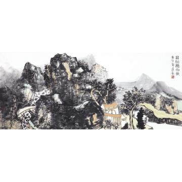 孙远利国画山水梧桐听雨眠字画之家