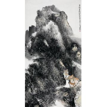 孙远利国画山水天清远峰出，水落寒沙空字画之家