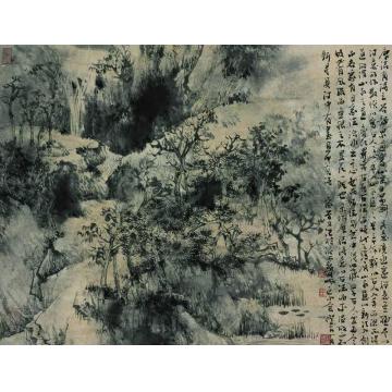 汪家芳国画山水王维诗意图字画之家