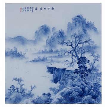 陈叶梦国画山水秋山问道图字画之家