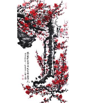 杨成喜国画花鸟故山风雪深寒夜 只有梅花犹自香字画之家