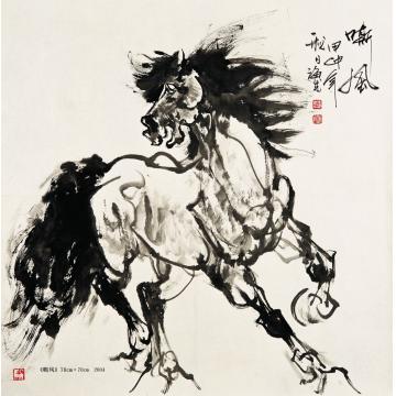 武海成国画动物嘶风字画之家