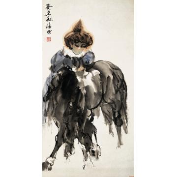 武海成国画人物芳草青春字画之家