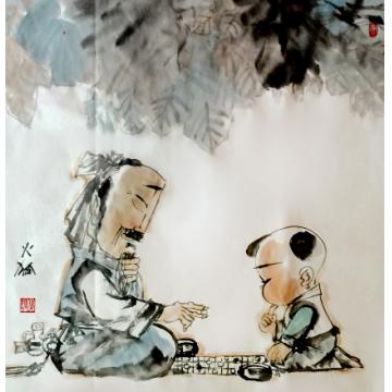 李宪刚国画人物爷孙乐字画之家