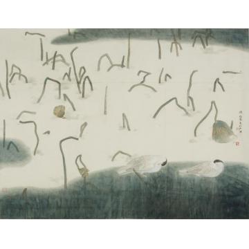 陈福春国画花鸟冰河初暖字画之家