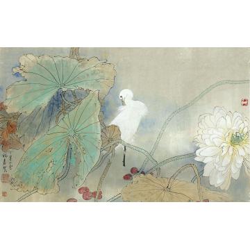 陈福春国画花鸟寒塘玉影字画之家