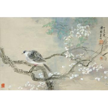 陈福春国画花鸟紫玉斑鸠字画之家