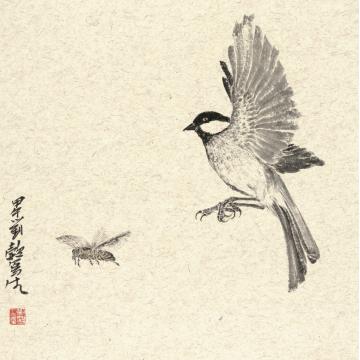 刘懿国画花鸟似曾相识·趣之三字画之家