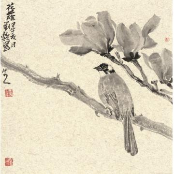 刘懿国画花鸟似曾相识·趣之四字画之家