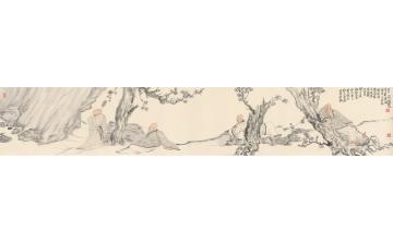 刘懿国画人物丛林高逸之七字画之家