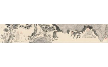 刘懿国画人物丛林高逸之九字画之家