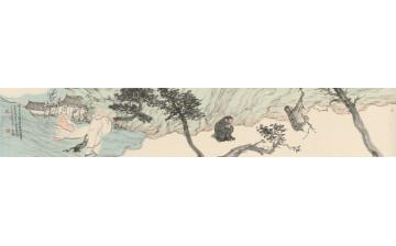 刘懿国画人物丛林高逸之八字画之家