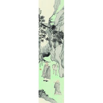 刘懿国画人物丛林高逸之八字画之家
