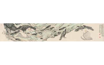 刘懿国画人物丛林高逸之六字画之家
