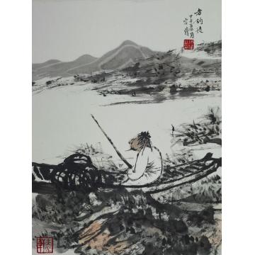 李宗伟国画山水老钓徒字画之家