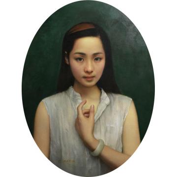 邸可新国画人物《天叶》字画之家