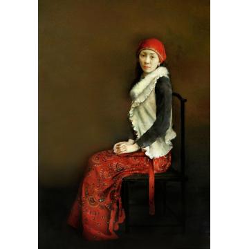 邸可新国画人物《远去的风景》字画之家
