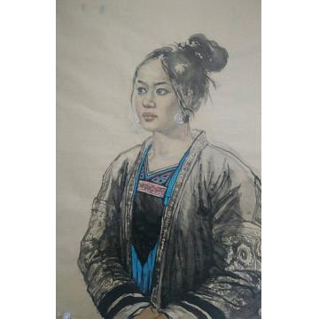 夏培民国画人物苗女字画之家