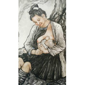 夏培民国画人物苗女字画之家