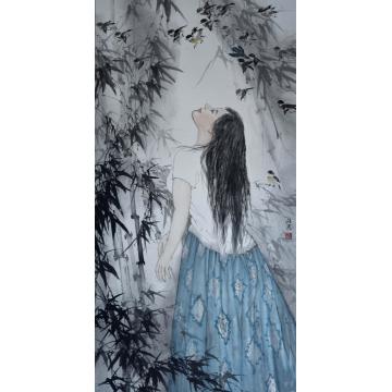 夏培民国画人物竹林字画之家
