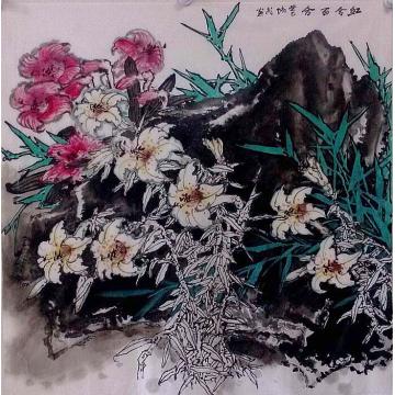 夏培民国画花鸟山野百合字画之家