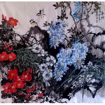 夏培民国画花鸟山野百合字画之家