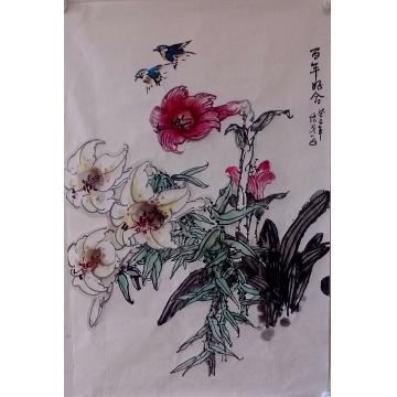 夏培民国画花鸟百年好合字画之家