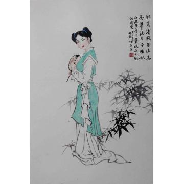 夏培民国画人物晴雯字画之家