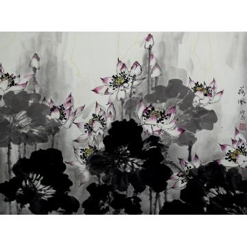 夏培民国画花鸟荷风字画之家