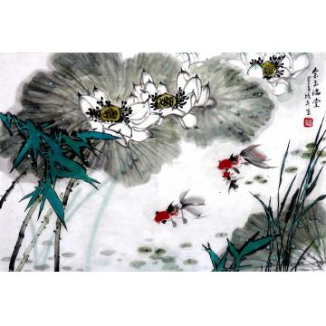 夏培民国画花鸟清莲字画之家
