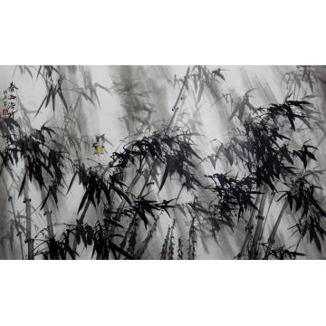 夏培民国画花鸟春雨浴竹字画之家
