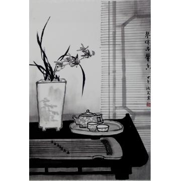 夏培民国画花鸟古琴伴馨香字画之家