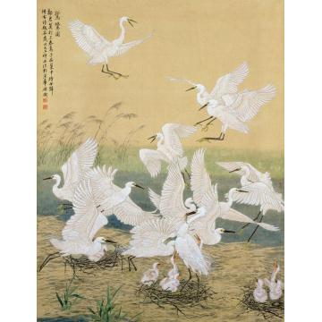 杨德衡国画花鸟惊鹭图字画之家