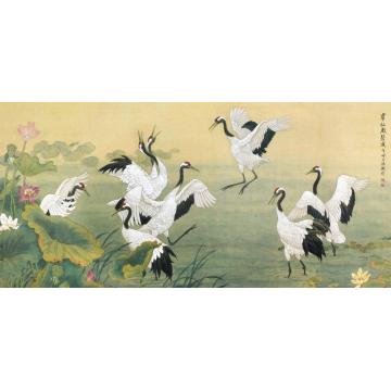 杨德衡国画花鸟群仙戏碧莲字画之家