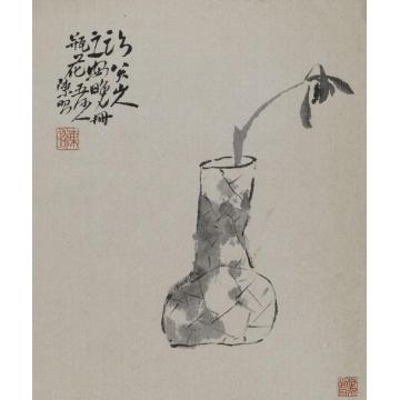 陈昭国画花鸟临八大安晚册瓶花字画之家