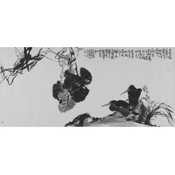 陈昭国画花鸟石上月痕字画之家