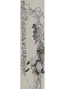 陈昭国画花鸟绣球紫藤字画之家