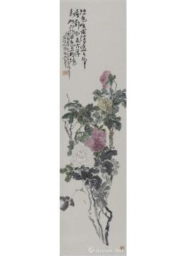 陈昭国画花鸟仿黄宾虹四条屏字画之家
