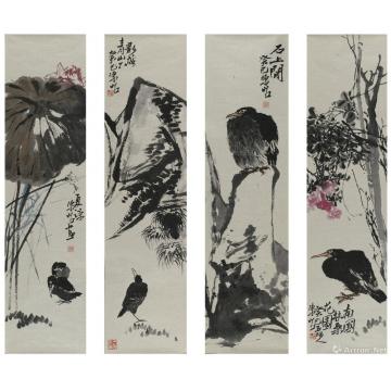 陈昭国画花鸟四尺条组画字画之家