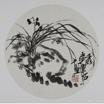 陈昭国画花鸟兰石图字画之家