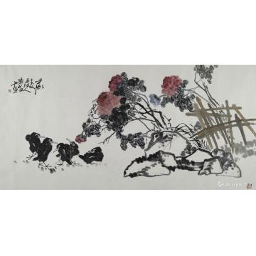 陈昭国画花鸟牡丹兰石图字画之家