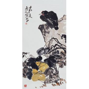 陈昭国画花鸟官禄长寿图字画之家